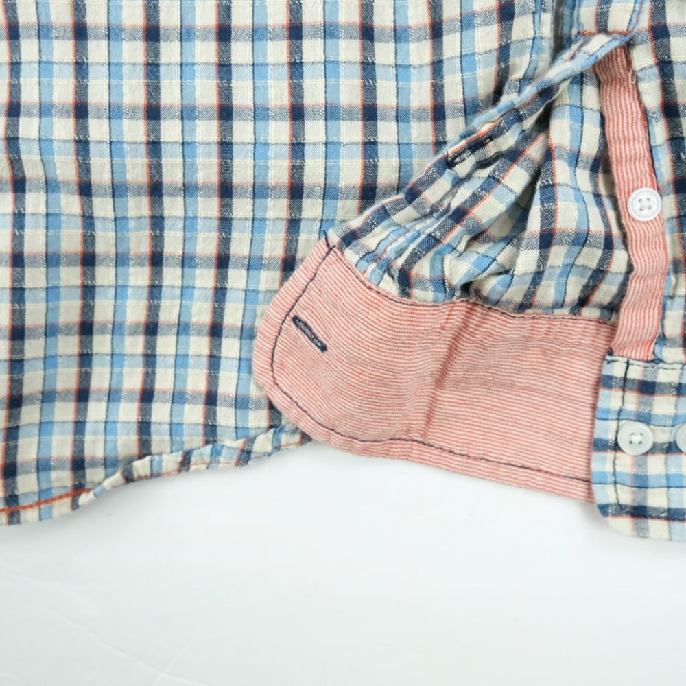 Carbon 2 Cobalt Mens Textured Plaid Button front Long Sleeve Shirt Size Small - Picture 4 of 6